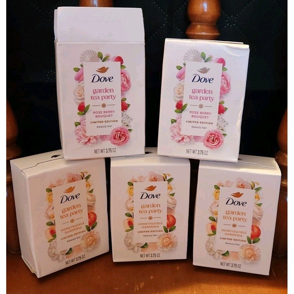 Limited Edition Dove Beauty Bar 3 Honeysuckle/Gardenia And 2 Rose Berry Bouquet